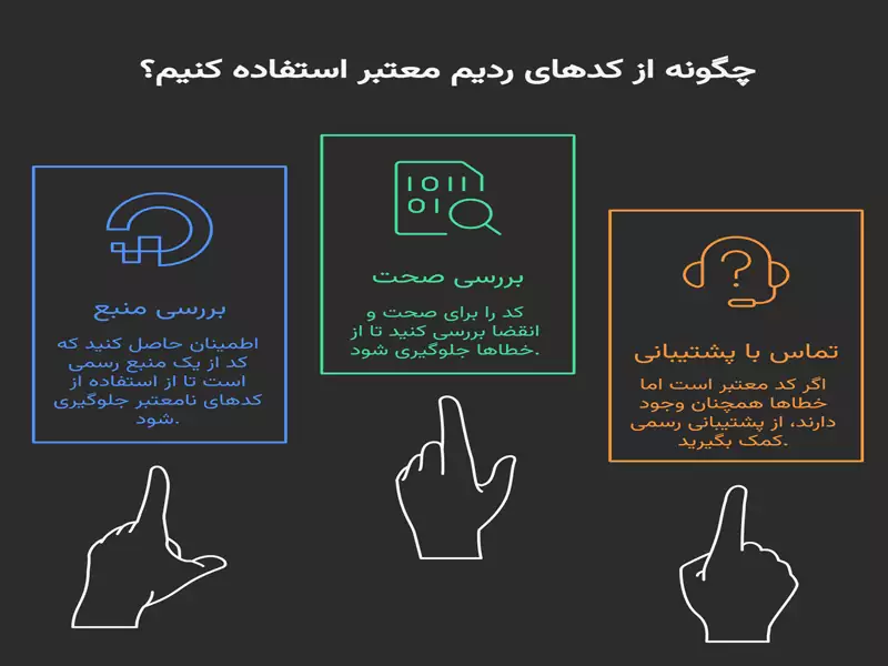 چگونه از کدهای ردیم معتبر استفاده کنیم